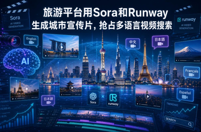 旅游平台用Sora和Runway生成城市宣传片,抢占多语言视频搜索