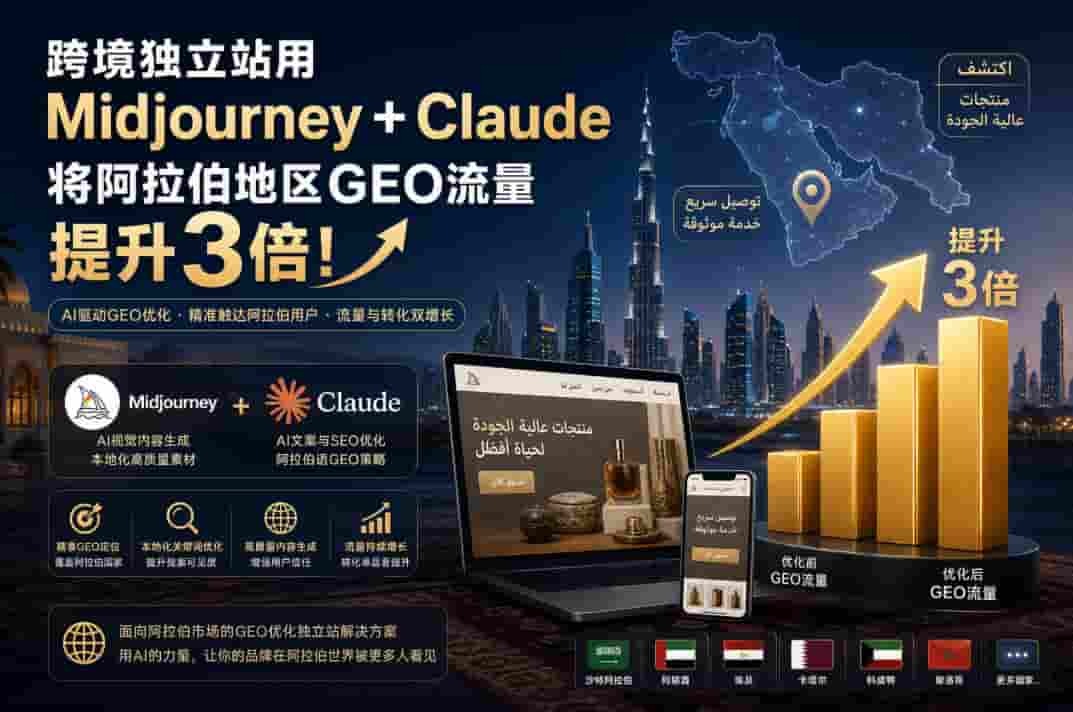 跨境独立站用Midjourney+Claude将阿拉伯地区GEO流量提升3倍